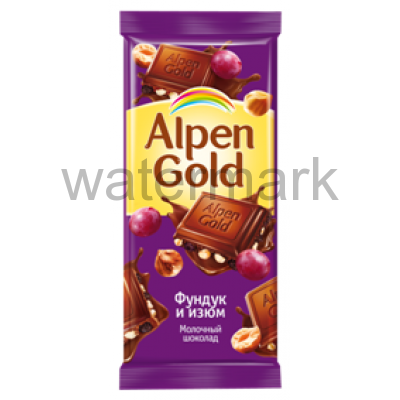 Шоколад Alpen Gold «Фундук и Изюм», 90 г
