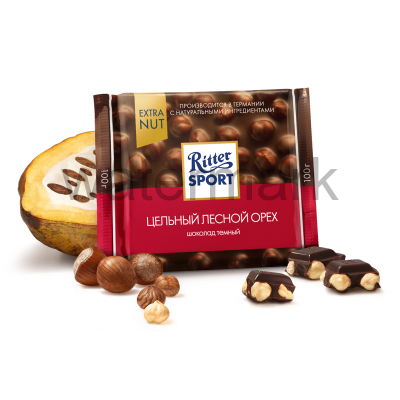 Шоколад Ritter Sport Темный шоколад с цельным лесным орехом 100 г