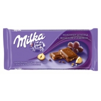 Молочный шоколад Milka с фундуком и изюмом, 100 г