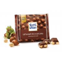 Шоколад Ritter Sport Молочный шоколад с цельным лесным орехом, 100 г