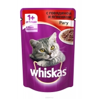 Корм для кошек Whiskas С говядиной и ягнёнком 100 г