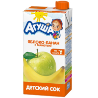 Сок с мякотью без сахара детский Агуша Яблоко-банан 500 мл